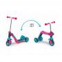 SMOBY Children's Switch Pink 2-in-1 Rider-on Scooter, Unisex, 18 Months to 4 Years, Pink/Blue (7600750603)