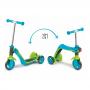 SMOBY Children's Switch Blue 2-in-1 Rider-on Scooter, Unisex, 18 Months to 4 Years, Blue/Green (7600750605)