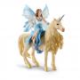 SCHLEICH Bayala Eyela Riding on Golden Unicorn Toy Figures, 5 to 12 Years (42508)