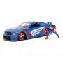 MARVEL COMICS Captain America 2006 Ford Mustang GT Die-cast Toy Sports Car, Unisex, 1:24 Scale, Eight Years and Above, Multi-colour (253225007)