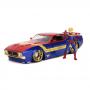 MARVEL COMICS Captain Marvel 1973 Ford Mustang Mach 1 Die-cast Toy Muscle Sports Car, Unisex, 1:24 Scale, Eight Years and Above, Multi-colour (253225009)