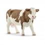 SCHLEICH Farm World Simmental Cow Toy Figure, White/Brown, 3 to 8 Years (13801)
