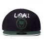 MARVEL COMICS Loki Logo Snapback Baseball Cap, Black/Green (SB507330LOK)