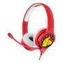 POKEMON Pikachu Interactive Study Premier Children's Headphone with Boom Microphone, 3 Years and Above, Red/White (PK0817)