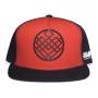 MARVEL COMICS Shang-Chi and the Legend of the Ten Rings Crest Logo Snapback Baseball Cap, Black/Red (SB040350CHI)