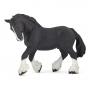 PAPO Horse and Ponies Black Shire Horse Toy Figure, Three Years or Above, Black/White (51517)