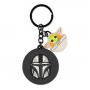 STAR WARS The Mandalorian Boba Fett Helmet & Grogu Rubber Keychain, Multi-colour (KE611500STW)