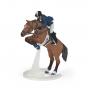 PAPO Horses and Ponies Jumping Horse and Horseman Toy Figure, 3 Years or Above, Multi-colour (51562)