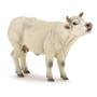 PAPO Farmyard Friends Charolais Cow Mooing Toy Figure, 3 Years or Above, White (51158)