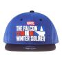 MARVEL COMICS The Falcon and the Winter Soldier Logo Snapback Baseball Cap, Blue/Black (SB816417MVL)