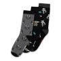 STAR WARS The Mandalorian Mandalorian, Grogu and Mythosaur Skull Crew Socks (3-Pack), Unisex, 39/42, Black/Grey (CR534475STW-39/42)