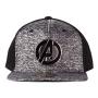 MARVEL COMICS The Avengers Metal Logo Snapback Baseball Cap, Grey/Black (SB097529AVG)