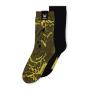 POKEMON Pikachu Sport Socks (2-Pack), Male, 43/46, Yellow/Black (CR247688POK-43/46)